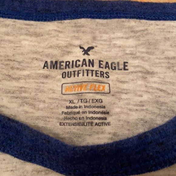 🦅 AEO Active Flex Gray Colour-Block Basic T-Shirt - Picture 7 of 9